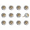 Homeroots Set of Twelve White Teal And Gold Geometric Ceramic Drawer Pull Knobs, 12PK 321660 - alternate 4