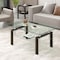 Homeroots 39" Clear and Black Glass and Steel Coffee Table With Shelf 635696 - alternate 3
