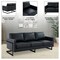 Leisuremod Lincoln Modern Leather 3-Seater Sofa with Stainless Steel Base LAB83BL-L - alternate 2