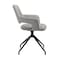 Armen Living Penny Swivel Upholstered Dining Chair in Gray Fabric with Black Metal Legs - Set of 2 LCPESIGRYBLK - alternate 5