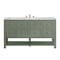 James Martin Vanities Breckenridge 60 in. Single Vanity, Smokey Celadon, w/ 3 CM Carrara Marble Top 330-V60S-SC-3CAR - alternate 1