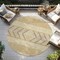 Homeroots 8' Gold Taupe And Beige Round Southwestern Washable Indoor Outdoor Area Rug 613905 - alternate 2