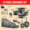 Bakken-Swiss 23Pc Cookware Set, Black Pots, Skillets, Bakeware, Reinforced Aluminum, Gas, Electric, Induction BKCWL23B - alternate 4