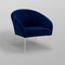 Homeroots 31" Navy Blue And Gold Velvet Barrel Chair 534133 - alternate 5
