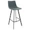 Leisuremod Elland Modern Upholstered Leather Bar Stool with Iron Legs and Footrest, Peacock Blue ES29BU - alternate 1