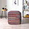 Homeroots 18" Red And Black Cotton Cube Striped Pouf Ottoman 534109 - alternate 5