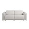 Homeroots 80" Light Gray Top Grain Leather Reclining Metal USB Sofa 720381 - alternate 1