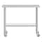 Flash Furniture Reese 30x48 Portable Work Table, SS Top Shelf, Galvanized Steel Undershelf, 4 Casters w/2 Locking NH-WT-3048-CAS-GG - alternate 2