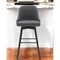 Homeroots 30" Gray and Black Faux Leather with Solid Wood Swivel Bar Height Bar Chair 534482 - alternate 1