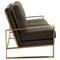 Leisuremod Jefferson Contemporary Velvet Sofa with Gold Frame, Dark Grey JAG77DGR - alternate 5
