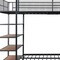 Homeroots Black Twin Over Full Industrial Metal Bunk Bed With Shelves 592811 - alternate 4