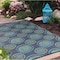 Mad Mats Molly Series Outdoor Mat, 6 ft L, 4 ft W, Plastic Rug, Aqua/Black 21821 - alternate 2