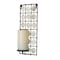 Homeroots 15" Brown And White Geometric Iron Wall Sconce Candle Holder With Candle 483932 - alternate 3