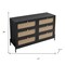 Homeroots 47" Black Wood And Rattan Six Drawer Double Dresser 653110 - alternate 3