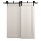 Sartodoors Sliding Closet Barn Bypass Doors 84 x 96 inches, Ego 5006 Painted White Oak, Modern 8ft Rails Hard EGO5006BBB-PWO-8496 - alternate 1