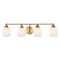 Jonathan Y Lydia 33.25" 4-Light Farmhouse Cottage Metal LED Vanity Light with Frosted Glass Shades, Brass Gold JYL7552B - alternate 1