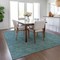 Homeroots 5' X 8' Teal Blue And Ivory Geometric Washable Indoor Outdoor Area Rug 602396 - alternate 5