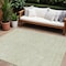 Homeroots 9' X 12' Artichoke Green And Ivory Floral Washable Indoor Outdoor Area Rug 594603 - alternate 1