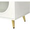 Homeroots 60" White Ribbed Texture Wood And Glass Sideboard with Four Doors 568417 - alternate 3