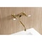 Kingston Brass Double-Handle Wall Mount Bathroom Faucet, Brushed Brass KS1217PL - alternate 3
