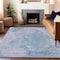 Homeroots 3' X 5' Sky Blue And Denim Blue Abstract Washable Indoor Outdoor Area Rug 615710 - alternate 5