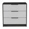 Homeroots 28" White And Smokey Oak Manufactured Wood Three Drawer Dresser 477805 - alternate 1