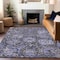 Homeroots 5' X 8' Purple And Black Damask Washable Indoor Outdoor Area Rug 609101 - alternate 5