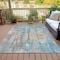 Homeroots 10' X 14' Teal Blue And Ivory Abstract Washable Indoor Outdoor Area Rug 632148 - alternate 5