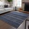 Homeroots 3' X 5' Denim Blue And Gray Striped Washable Indoor Outdoor Area Rug 577763 - alternate 4