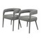 Homeroots Set of Two Dark Gray Upholstered Linen Open Back Dining Side Chairs 558311 - alternate 4