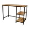 Homeroots 42" Natural and Black Solid Wood and Metal Computer Desk 516426 - alternate 1