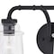 Vaxcel Toledo 2 Light Black Industrial Bathroom Vanity Fixture Clear Glass W0349 - alternate 7