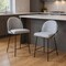 Homeroots Set of Two 26" Black and White Faux Shearling and Steel Counter Height Bar Chairs, 2PK 555708 - alternate 4