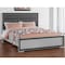 Homeroots Gray Ribbed Texture Wood And Upholstery Queen Bed Frame 564717 - alternate 1