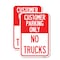 Signmission Reserved Parking Sign Customer Parking Only, No Trucks, 18'' X 24'', Heavy Gauge Aluminum, 2PK A-1824-2PACK-23051 - alternate 1