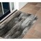 Homeroots 2' X 3' Gray and Black Abstract Washable Non Skid Indoor Outdoor Area Rug 563601 - alternate 1