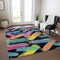 Homeroots 9' X 12' Black Pink And Yellow Striped Washable Indoor Outdoor Area Rug 618044 - alternate 6