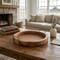 Homeroots 15in Natural Solid Wood Handmade Round Serving Tray With Handles 724230 - alternate 3
