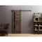 Sartodoors Sturdy Barn Door 36 x 84in, Cognac Oak W/ Black Glass, 6.6FT Rail Hangers Heavy Hardware Set VEREGIO7588BD-B-AKA-3684 - alternate 1