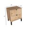 Homeroots 24" Oak Two Drawer Faux Wood Nightstand 533813 - alternate 3
