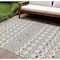 Homeroots 9' X 12' Linen Pink And Orange Geometric Washable Indoor Outdoor Area Rug 612194 - alternate 1