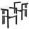 Leisuremod Velo Series Modern Dining Chair in Black Wood with Off White Seat, 2PK VCBL-51OW-2 - alternate 1
