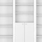 Homeroots Set of Three White Wood Five Tier Modular Bookcase with Two Doors, 3PK 546617 - alternate 3