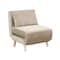 Homeroots 27" Beige and Natural Upholstered Slipper Chair And Toss Pillow 526454 - alternate 5