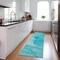 Homeroots 8' Runner Teal Abstract Washable Non Skid Indoor Outdoor Runner Rug 559776 - alternate 4