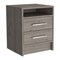 Homeroots 20" Light Gray Wood Two Drawer Nightstand 438332 - alternate 2