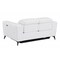 Homeroots 65in White And Black Italian Leather Power Reclining Loveseat 482204 - alternate 2