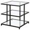 Homeroots 24" Black And Clear Glass And Steel Square End Table With Two Shelves 544185 - alternate 3
