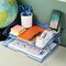 Acrimet Facility 2 Tier Letter Tray Side Load Letter Size Desktop File Organizer Plastic Clear Blue 253.2 - alternate 2