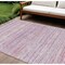 Homeroots 10' X 14' Mauve Striped Washable Indoor Outdoor Area Rug 607961 - alternate 1